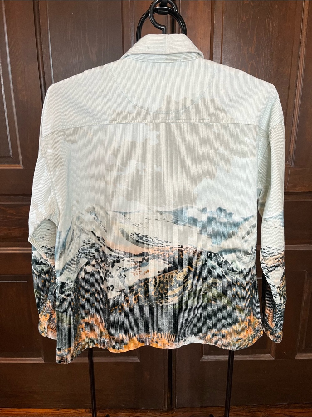 BDG Urban Outfitters Mountain Landscape Corduroy Shirt Western Long Sleeve Sz L - Picture 3 of 13